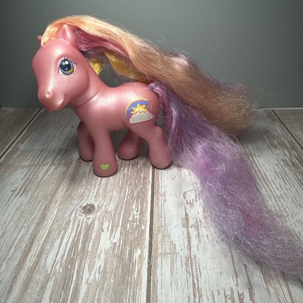 Vintage My Little Pony G3 Rainbow Flash Long Hair MLP Pink Rainbow 2002